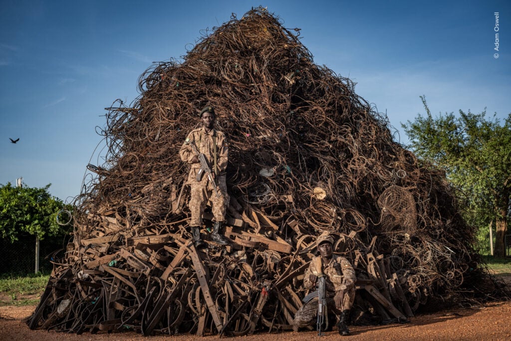 wildlife soldiers amidst a pile of confiscated snares as one of the People’s Choice Award 2026 