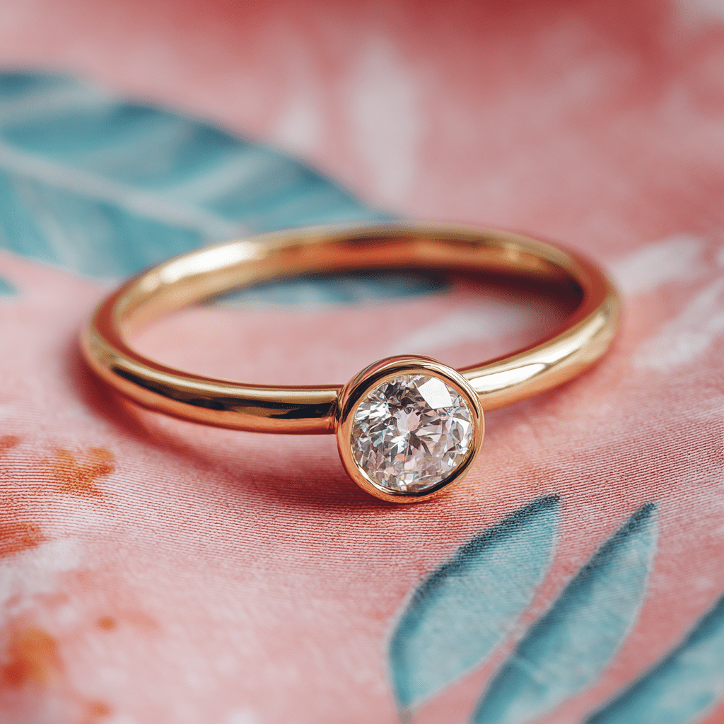 minimalist engagement ring with bezel setting 