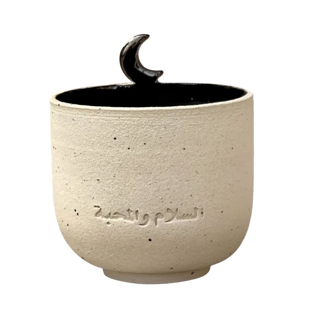 candle vase with arabic writing