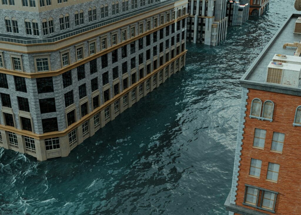 city submerged in water 