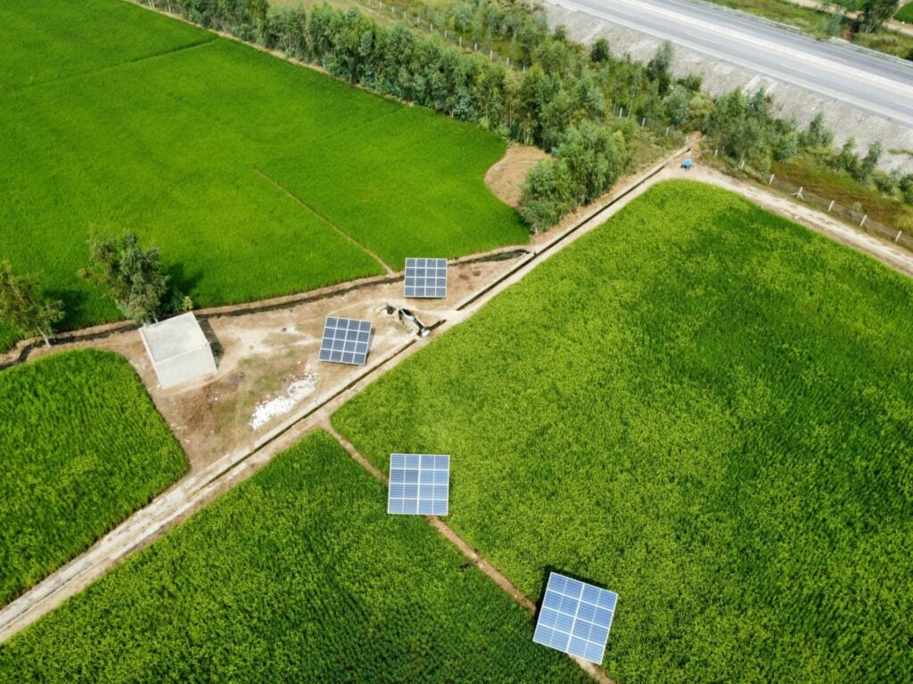 solar panels in a field in Swat Motorway, Malakand, Pakistan