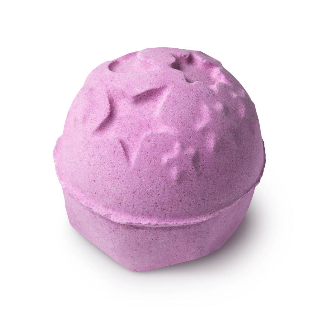 pink bath bomb with stars on top