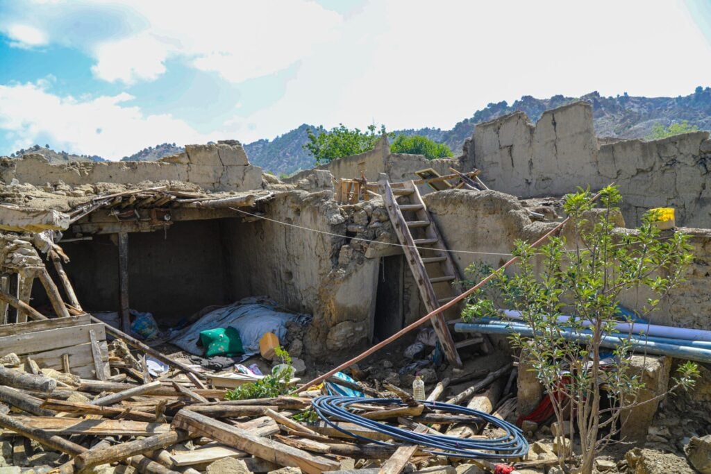 Flooded Village, heavy rains, displaced families by flood in Afghanistan
