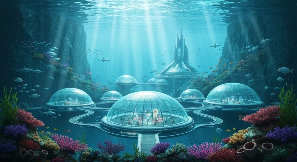 underwater hotels futuristic image generated by AI