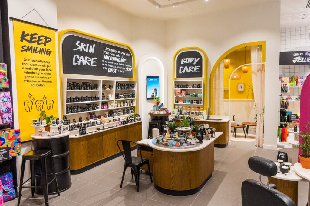 interior of lush store