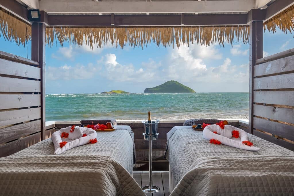 spa plynths at Coconut Bay overlooking the island and ocean
