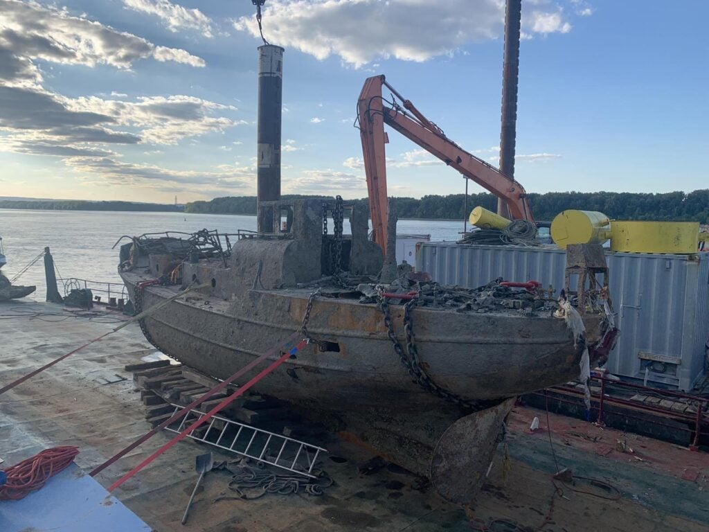 Old warship retrieved from the Danube 