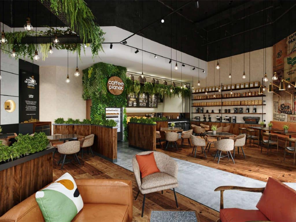 interior of coffee shop