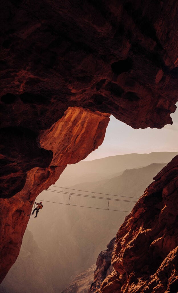 the via ferrata at Alila Jabal Akhdar