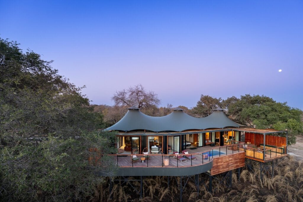Exterior view of new Kafue camp in Zambia 