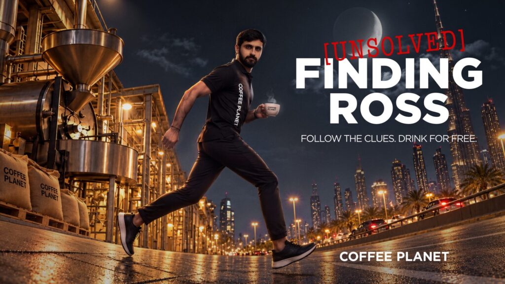 Find Ross poster for  Coffee Planet's International Coffee Day activity